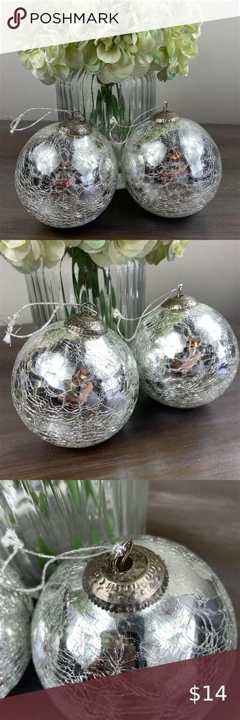 Mercury Glass Decorative Ornaments Orbs Balls Set Colorful Decor