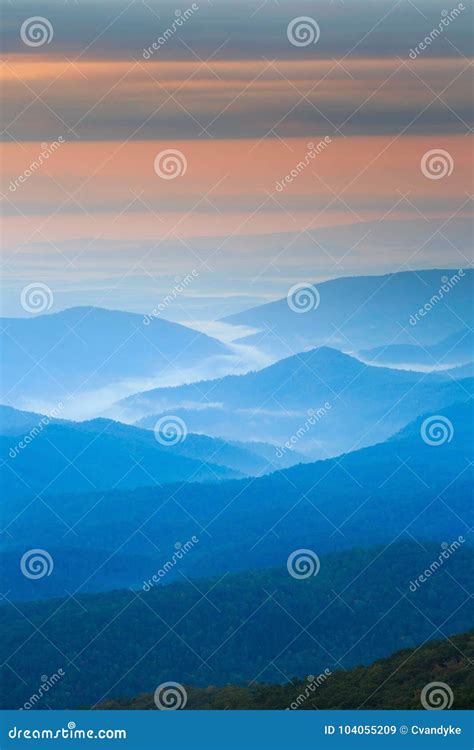 Background North Carolina Blue Ridge Mountain Layers Stock Image