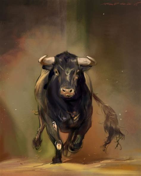 Daily Sketch 4389 By Nosoart Bull Painting Bull Art Bull Artwork