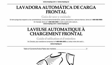 Maytag FRONT-LOADINGAUTOMATICWASHER User Manual | 72 pages