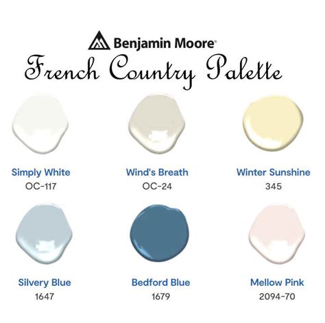 Benjamin Moore French Country Color Palette French Country Colors