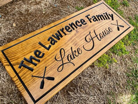 Personalized Lake House Sign Cabin Sign Lodge Decor Outdoor Etsy