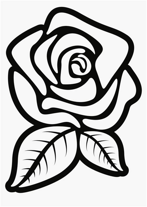 Rose Outline Png Rose Black And White Flower Clipart Transparent Png