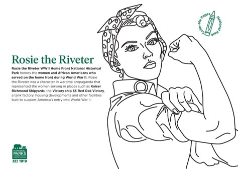 Park It! — Rosie the Riveter coloring page can be downloaded...