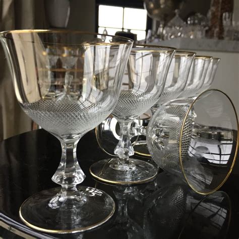 Moser Elegant Wine Glasses Set Of 6 Crystal Facetted Stem Diamond Cut Bohemia Catawiki