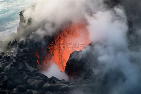 夏威夷火山爆发的岩浆高清图片下载 正版图片600175636 摄图网