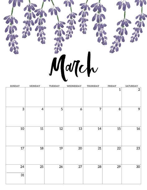 Free Printable Calendar 2019 Floral Paper Trail Design