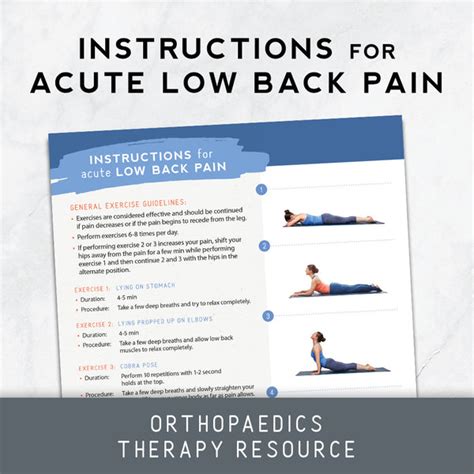 Instructions For Acute Low Back Pain Therapy Insights