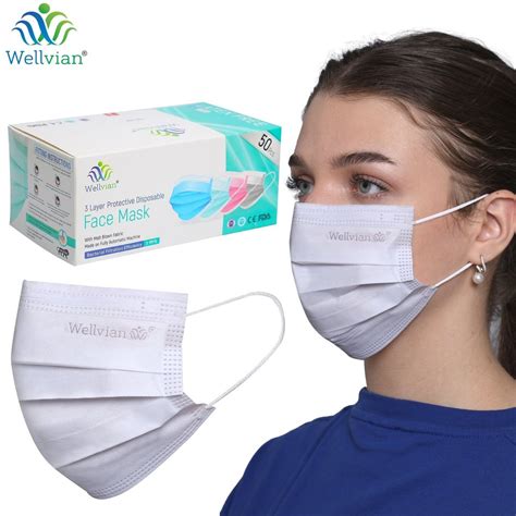 Wellvian 3 Ply White Disposable Face Mask Pack Of 50 At Rs 2 In Bhiwani