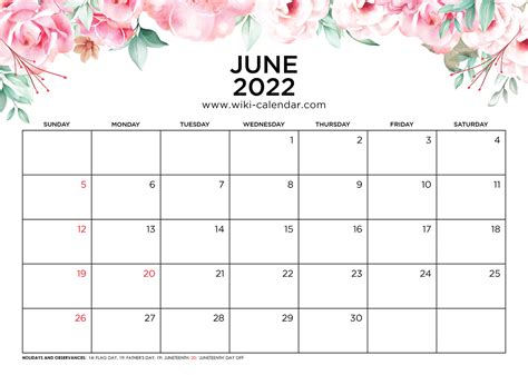 Free Printable Calendar 2022 Free Printable Calendar June