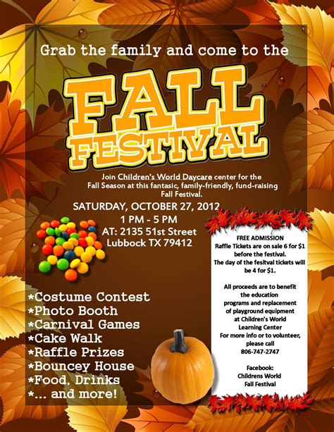 Fall Festival Flyer Fall Festival Fall Festival Activities School