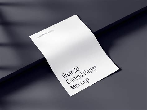 Curved A4 Paper Free Mockup Free Mockup