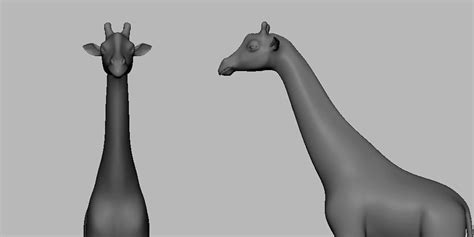 Giraffe BaseMesh - Topology + UV - FlippedNormals