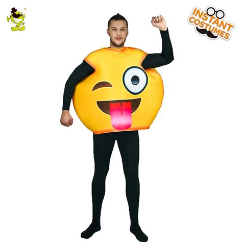 Funny Face Emoji Party Costume Party Cosplay Tricky Tongue Fancy Dress