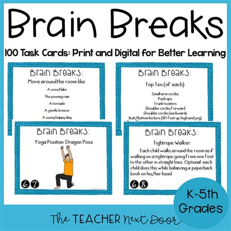 12 Free Brain Breaks For The Classroom Upper Elementary Snapshots