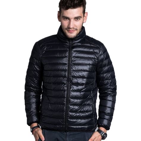 2019 Men Warm Jackets Solid Thin Breathable Winter Jacket Mens Outwear Coat Lightweight Parka ...