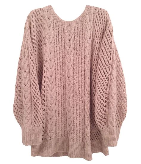 Ryan Roche PINKness Chunky Cable Knit Sweater Hand Knitted Sweaters