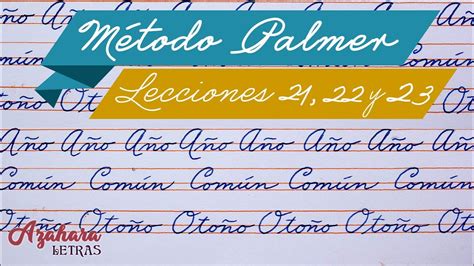 Método Palmer De Caligrafía En Español Lecciones 21 22 Y 23 Youtube