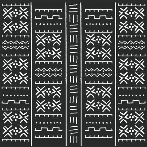 Black And White Tribal Ethnic Pattern With Geometric Elements 696352