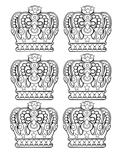 6 royal crowns - Royal Adult Coloring Pages