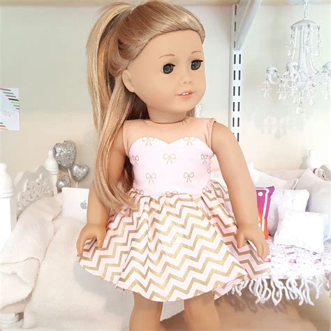 18 Inch Doll Pink Dress American Girl Doll Hairstyles Custom