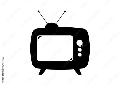 Retro Tv Black Icon Isolated On A White Background Retro Tv Icon
