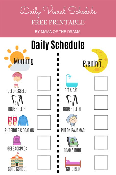 Daily Routine Charts For Kids 7 Fun Visual Schedules