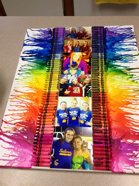 This is also a great gift idea for kids to give to parents or grandparents. melted crayon art I made my friend with pictures ...