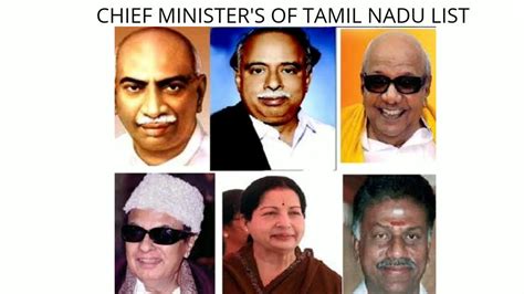 Chief Minister Of Tamil Nadu From 1947 To 2020 Youtube