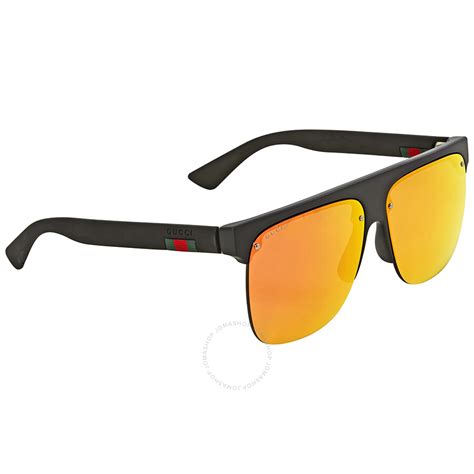 gucci orange mirrored rectangular sunglasses gg0171s 001 60 889652088440 sunglasses jomashop