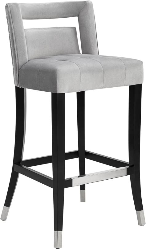 Hart Grey Velvet Counter Stool | Counter stools, Velvet stool, Bar stools