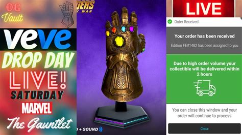 Veve Drop Day Live Infinity Gauntlet Marvel Digital Collectible Nft