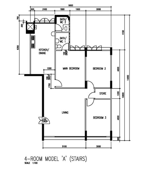 My Hdb 4 Room 4a Floor Plan