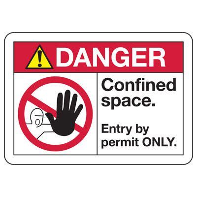 Ansi Z Safety Signs Danger Confined Space Seton Canada