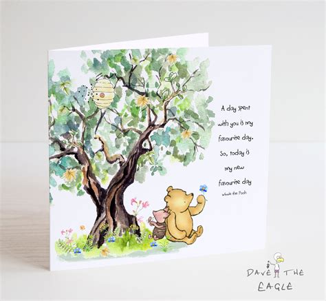 Winnie The Pooh Classic Sentiment Card Quote Birthday Etsy Australia