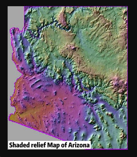 Solved Worksheet 14b 1 Shaded Relief Map Of Arizona