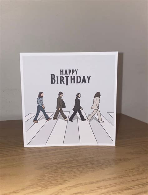 Happy Birthday Beatles Abbey Road Greeting Card Etsy