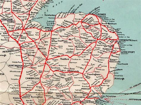 London And North Eastern Railway Map Of East Anglia 1930 Train Map