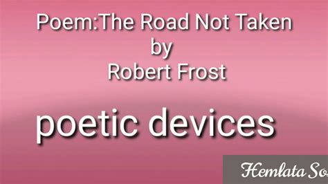 Literary Devices Poem 1 The Road Not Taken Youtube