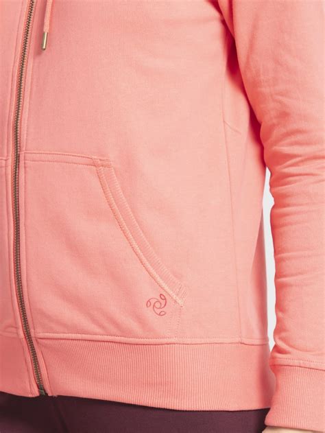 Buy Blush Pink Full Sleeve Full Zip Hoodie With Pocket For Women Aw30