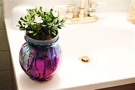 How To Make A Faux Stained Glass Vase With Alcohol Inks Faux Stained