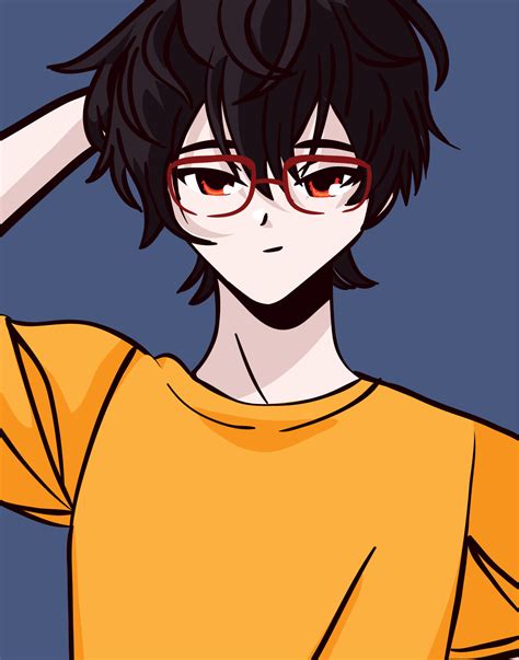 Anime Boy With Glasses 13816604 Vector Art At Vecteezy