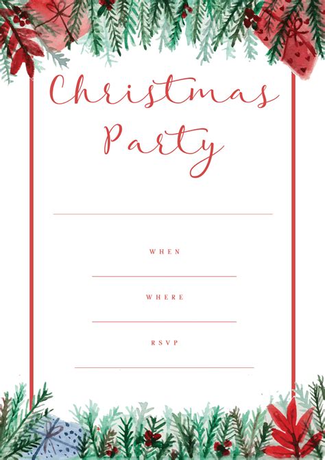 Free Printable Christmas Party Invitation Printable World Holiday