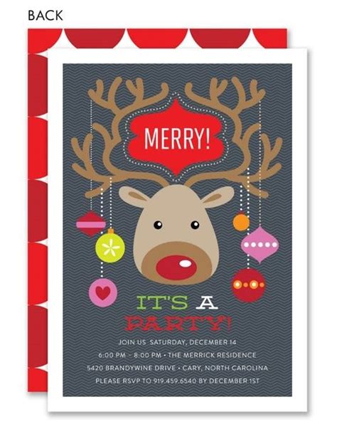 merry reindeer holiday party invitation  noteworthy
