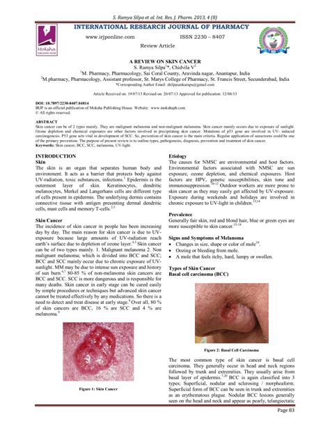 Pdf A Review On Skin Cancer