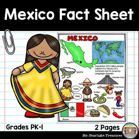 Mexico Fact Sheet Fact Sheet Around The World Theme Mexico