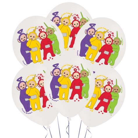 6 X Teletubbies Balloons Birthday Balloons Party Decorations Helium Or