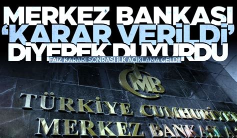 Merkez Bankas Faiz Karar Sonras Yeni A Klama Manisa Kulis Haber