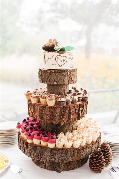 Rustic Cupcake Wedding Cake