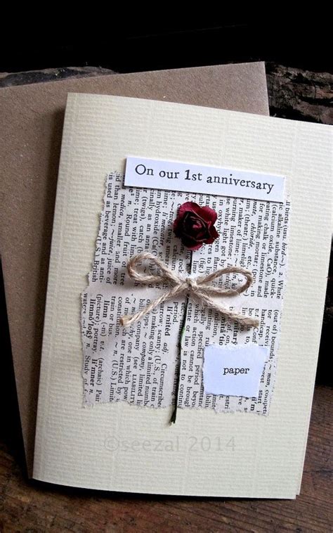 Romantic And Understated Personalised 1st Anniversary Card Etsy
